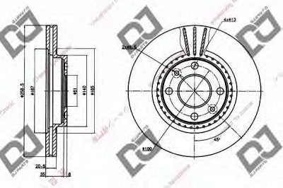 DJ PARTS bd1188 -  Тормозной диск